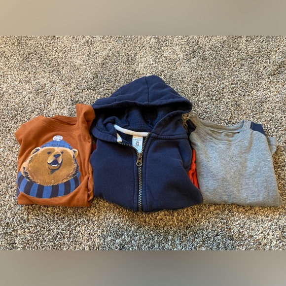 Carter’s Bundle. 2 Long sleeve shirts and 1 hoodie. Size 3T boys. - Picture 1 of 8